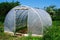 Greenhouse arcs without film in the garden