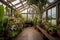 greenhouse with bonsai trees, orchids, and other exotic plants