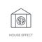 Greenhouse effect linear icon. Modern outline Greenhouse effect