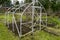 greenhouse frame on a garden plot