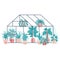 Greenhouse with home tropical plants