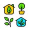 Greenhouse icon set