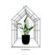 Greenhouse illustration on white background. flower house. Winter Garden. Gardening and truck farming concept. Exotic houseplant