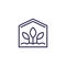 greenhouse line icon on white