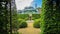 Greenhouse park labyrinth