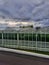 a greenhouse under overcast sky