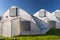 Greenhouses under blue sky