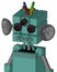 Greenish Mech With Cube Head And Pipes Mouth And Three-Eyed And Wire Hair