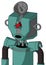 Greenish Mech With Mechanical Head And Round Mouth And Angry Cyclops Eye And Radar Dish Hat