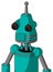 Greenish Robot With Cone Head And Speakers Mouth And Red Eyed And Single Antenna