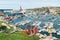 Greenland city Ilulissat cruise ship harbor and boat harbour on Greenland