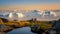 Greenland Ilulissat glacier in fog