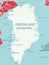 Greenland island detailed editable map