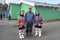 Greenlandic family in typically Inuit garb.