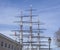 Greenwich, Cutty Sark, the sails against the blue sky.