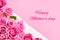 Greeting card with beautiful pink roses on Mother\\\'s Day