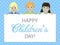 Greeting card with childrens day.