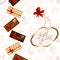 Greeting card with chocolate.