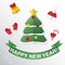 Greeting Card with Christmas tree. Congratulations on New year.