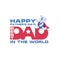 Greeting card with a cute bear and the inscription DAD. The best in the world. Happy Father`s Day!