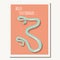 Greeting card with cute blue striped snake and text message