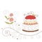 Greeting card with cute cake