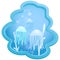 Greeting card cute cartoon Jellyfish and coral for shower card, greeting card