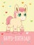 Greeting Card. Cute Girl. Cartoon Animals Vector. Lovely Horse Pony. Cartoon Animal Vector.