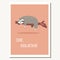 Greeting card with cute lazy sloth and text message