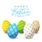 Greeting card with Easter eggs with color ornate for Your holiday design 2