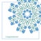 Greeting card with ethnic cornflower ornament pattern