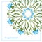 Greeting card with ethnic cornflower ornament pattern