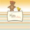 Greeting card with girl teddy bear and he