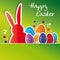 Greeting card happy easter, colorful Easter eggs