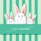 Greeting card with Happy Easter - with white paper Easter rabbit.