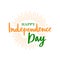 Greeting card with lettering for celebrating Independence Day of India.