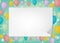 Greeting card note white note on ballon background