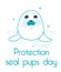 Greeting card Protection seal pups