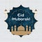 Greeting Card Realistic depiction captures Eid Mubarak celebratory essence