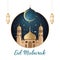 Greeting Card Realistic depiction captures Eid Mubarak celebratory essence