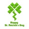 Greeting card for St. Patrick. Leaf clover of triangles.