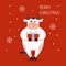 Greeting Christmas card bull gift present vector
