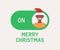 Greeting Christmas Card. Creative Merry christmas or new year concept mode switch toggle. Slider button on xmas Flat vector