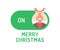 Greeting Christmas Card. Creative Merry christmas or new year concept mode switch toggle. Slider button on xmas Flat vector