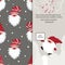 Greeting Christmas card design with cartoon gnome