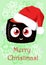 Greeting Christmas illustration with the image of cartoon funny