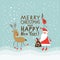 Greeting Christmas and New Year card
