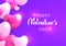 Greeting flyer, happy valentines day, heart bubbles around