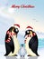 Greeting fot Chrsitmas with penguins