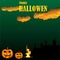 Greeting happy hallowen illustration with grave background